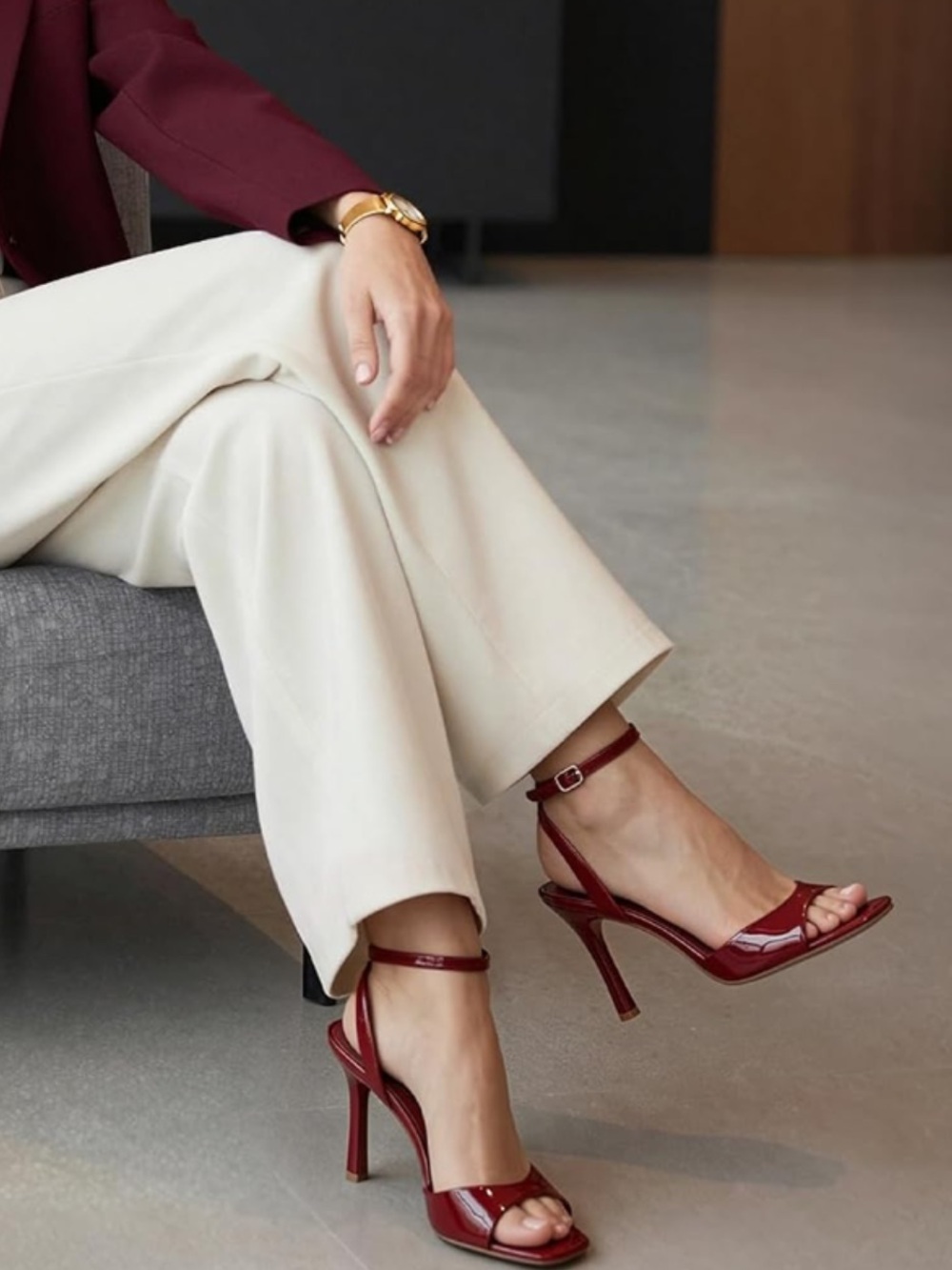 Red Ankle-Strap High Heel Sandal - Picture 2 of 2